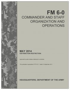FM 6-0, Commander and Staff Organization and Operations